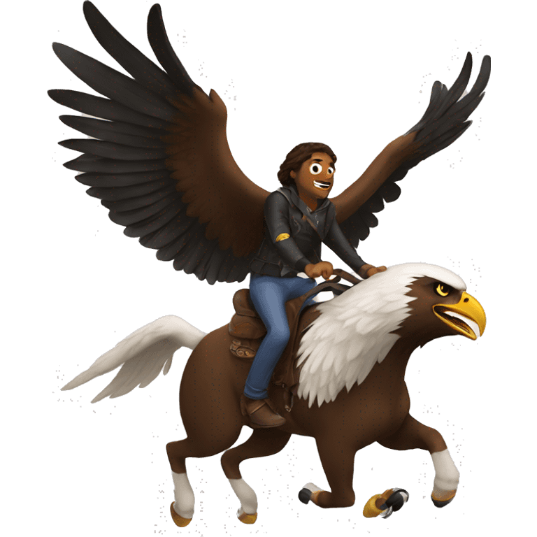 Harris riding an eagle emoji