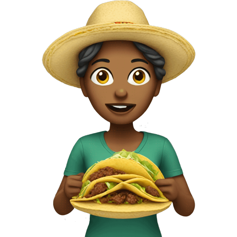 Woman eating tacos emoji