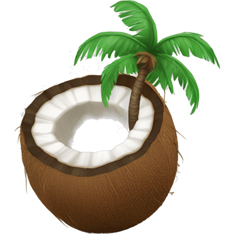 Crazy coconut emoji