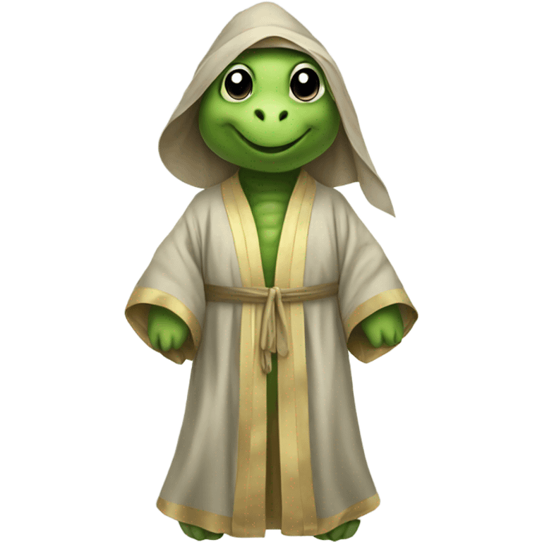 A turtle wearing a robe emoji