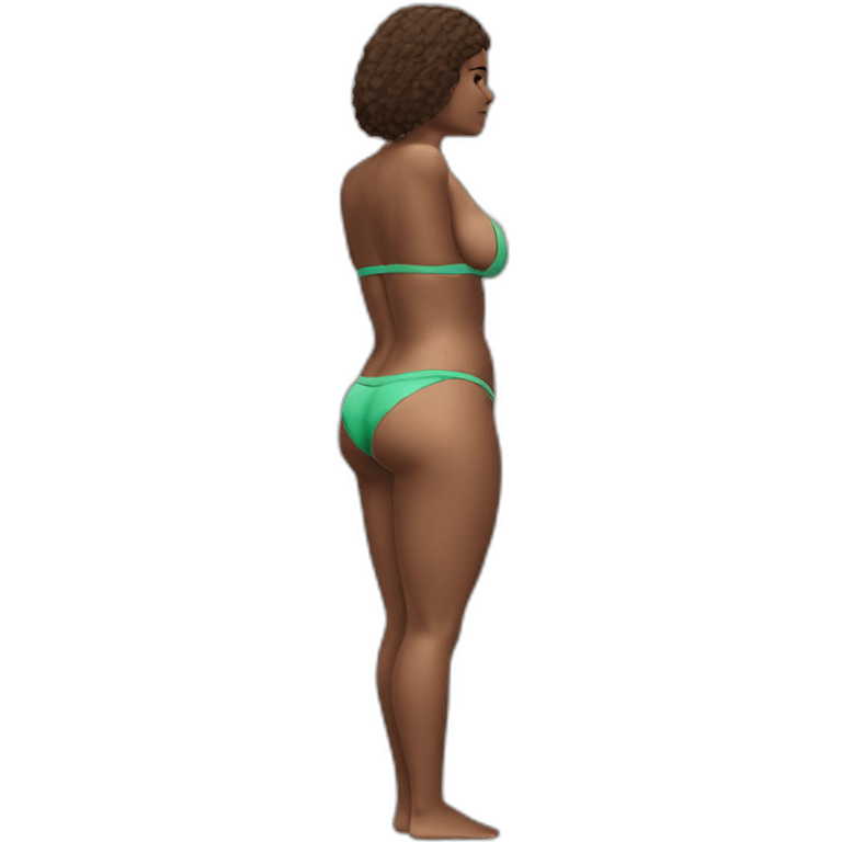 Slim-thicc Caucasian woman bikini pose (behind view) emoji