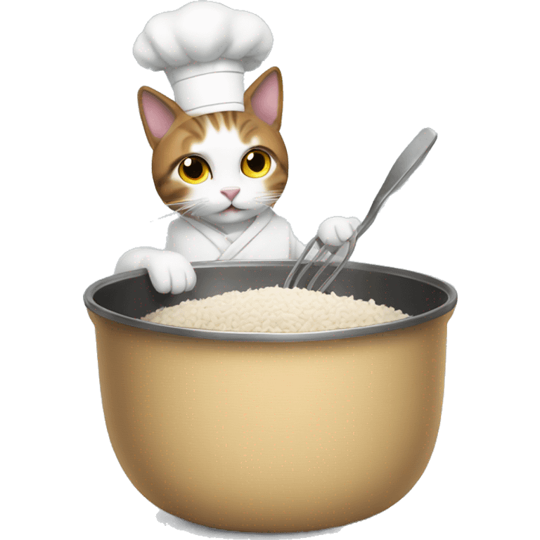 Cat cooking rice emoji