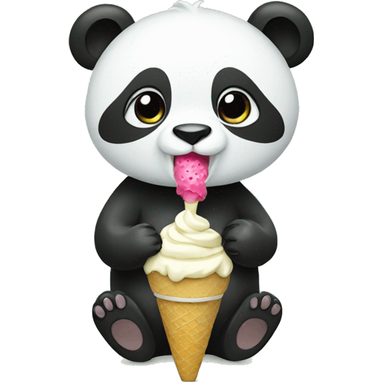 Panda eating ice cream emoji