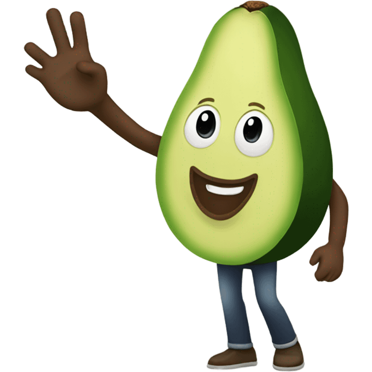 avocado waving hand emoji