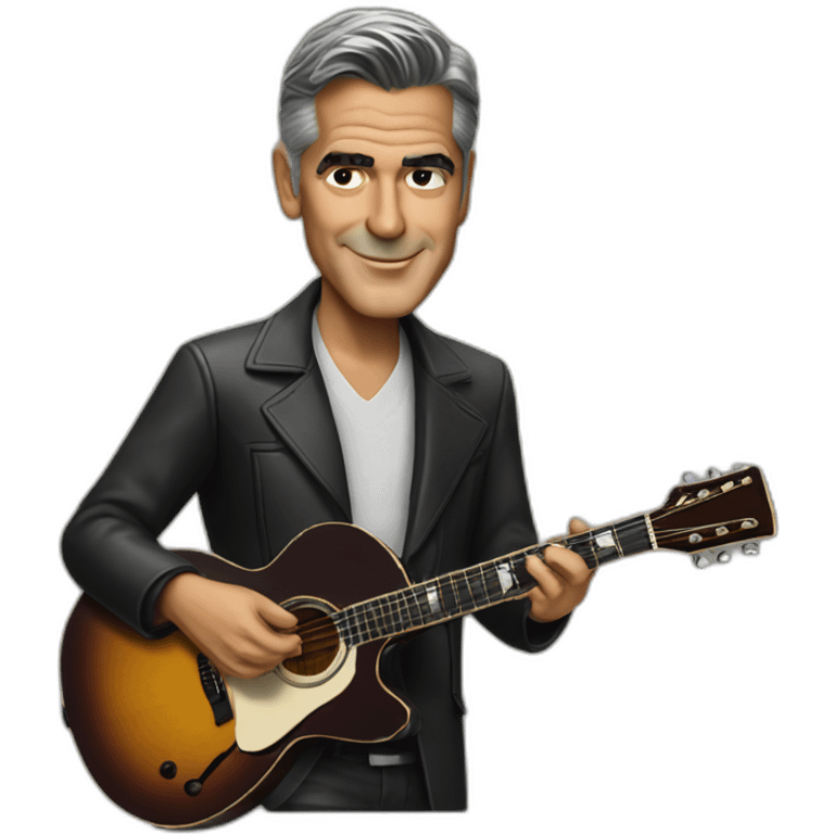 George Clooney plays the guitar emoji