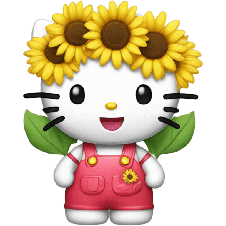 Hello kitty with sunflower  emoji