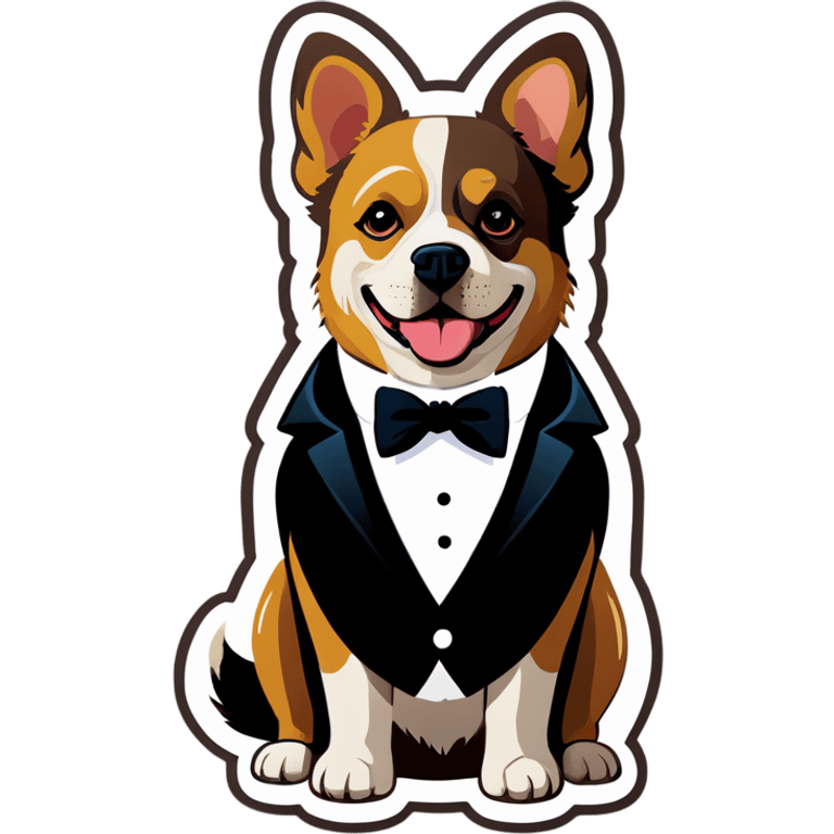 dog wearing a tuxedo emoji