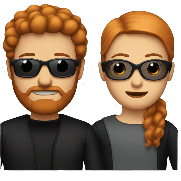 Person PelirRedhead person with gaRedhead person wearing sunglasses, goatee and black clothes emoji