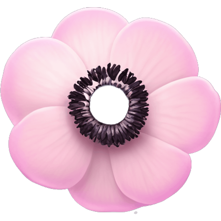 Anemone "A pastel pink anemone flower with a glowing dark center, softly shimmering petals, and delicate sparkles floating around." emoji