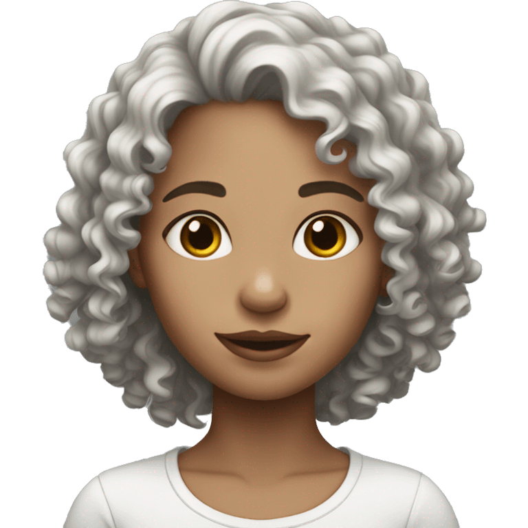 girl white skin, with brunnet curly hair emoji