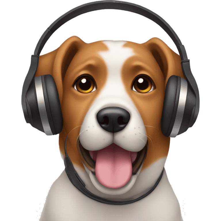 Dog listening to music emoji