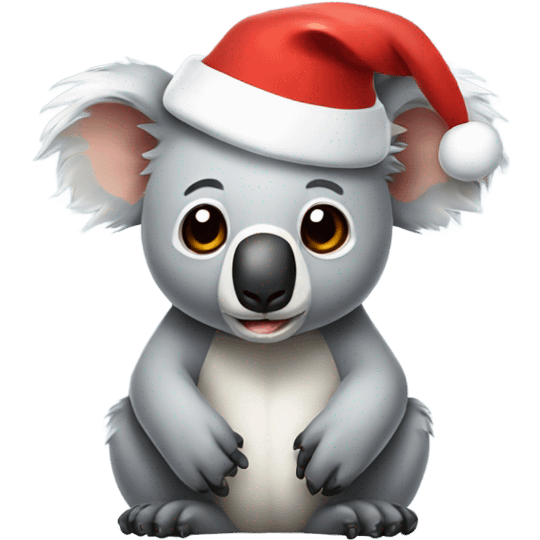 Koala in a Santa hat emoji