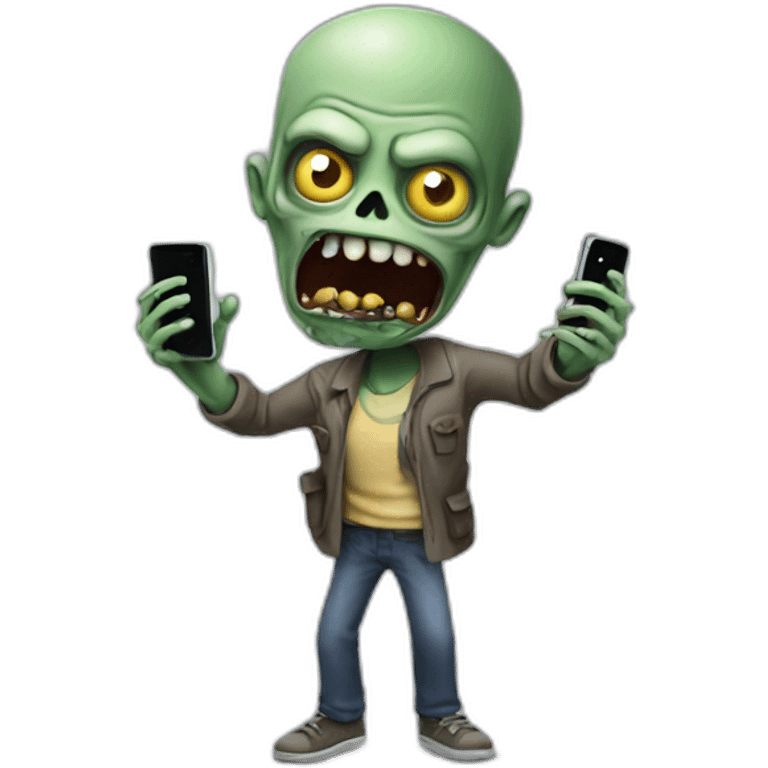 A zombie scrolling on the phone emoji