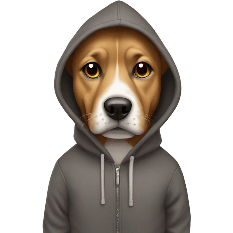 Dog wearing hoodie emoji