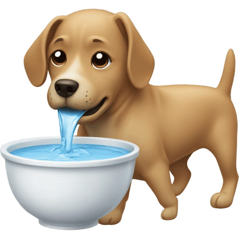 Dog drinking emoji