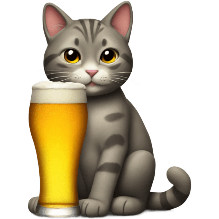 Cat drinking a beer emoji