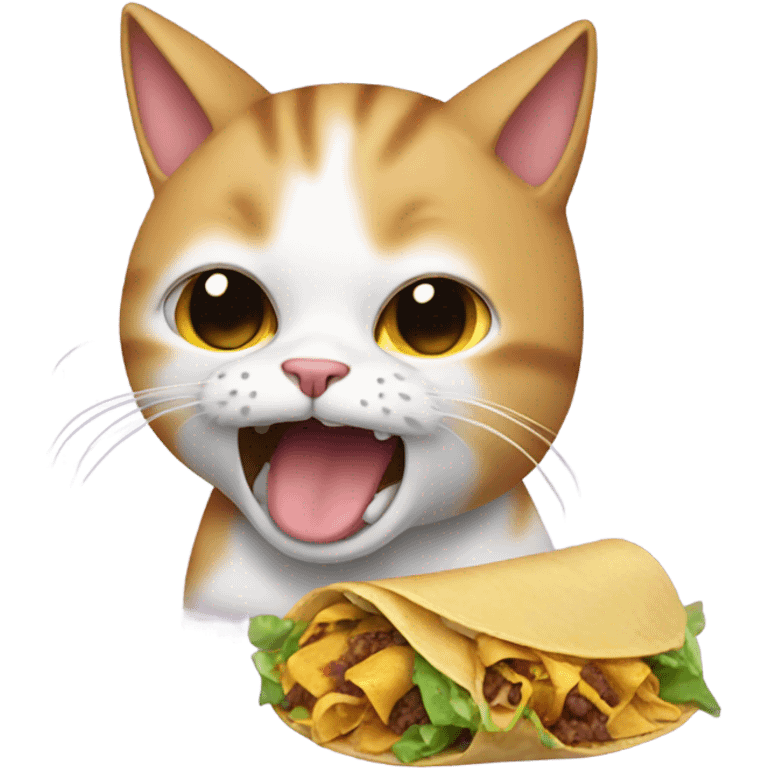 crying cat eating taco emoji