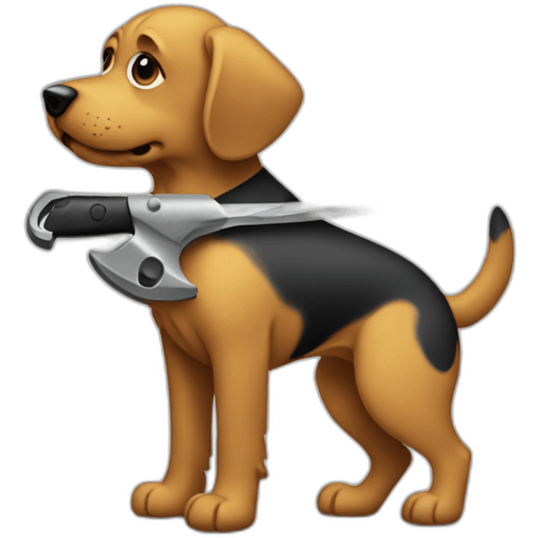 Dog cutting metal emoji