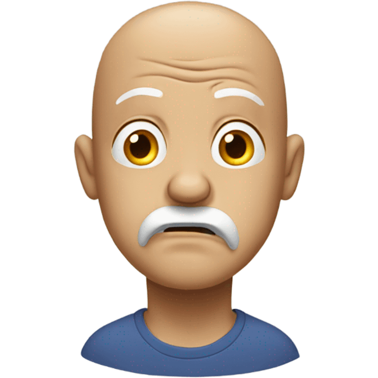 Scared pain bald man with white goatee  emoji