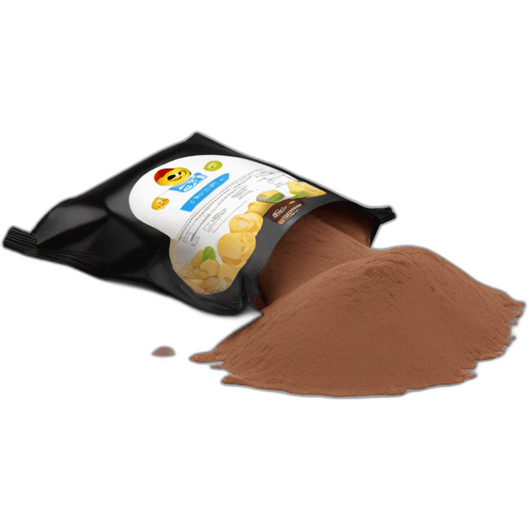 protein powder chocolate flavour -black bag emoji