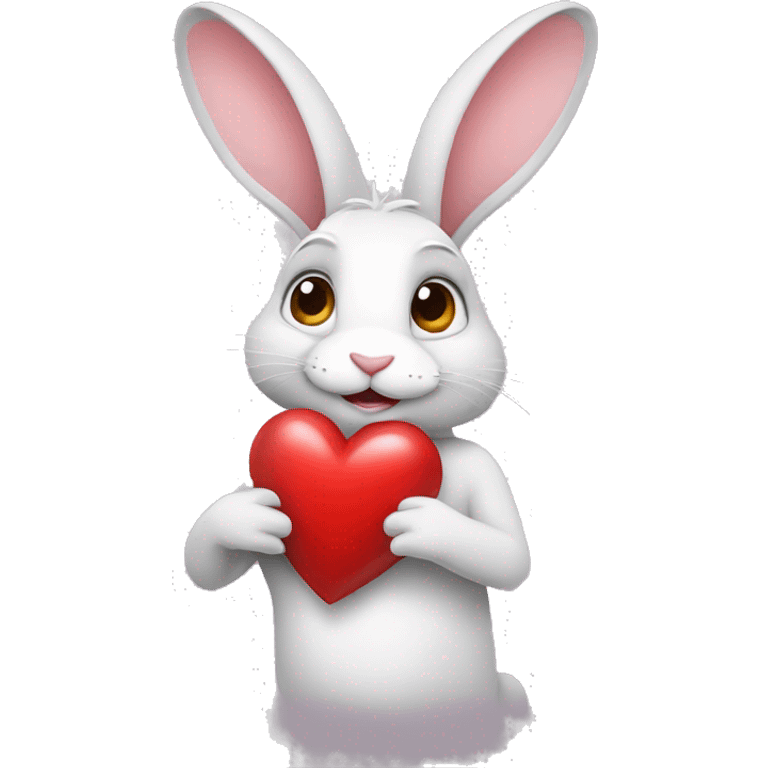 Rabbit holding a heart emoji