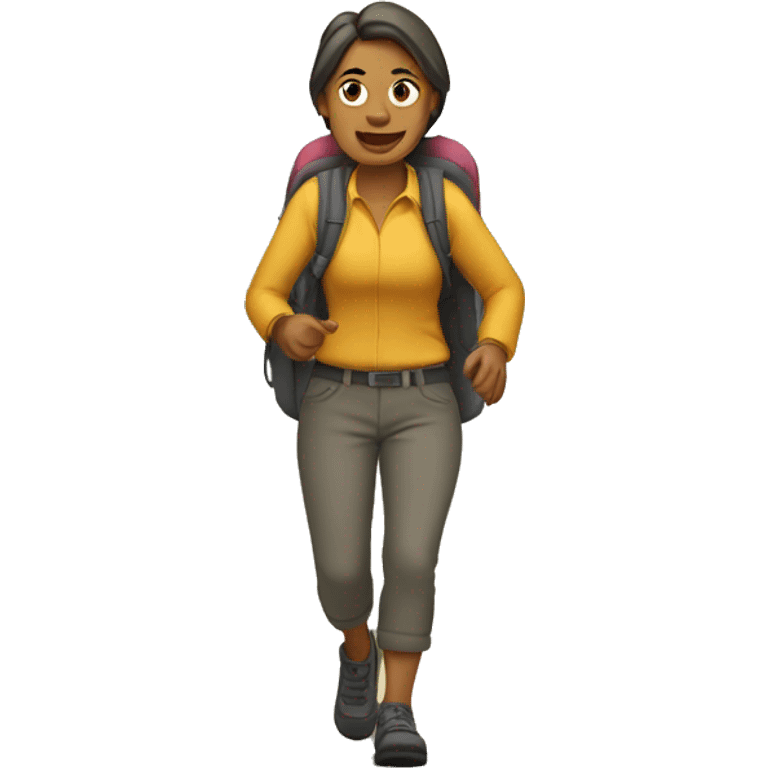 Mujer caminando en montaña emoji