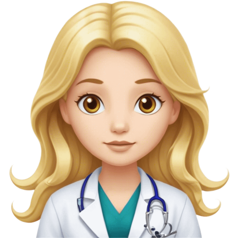 mermaid long haired female doctor with blonde Hair and hazel eyes emoji