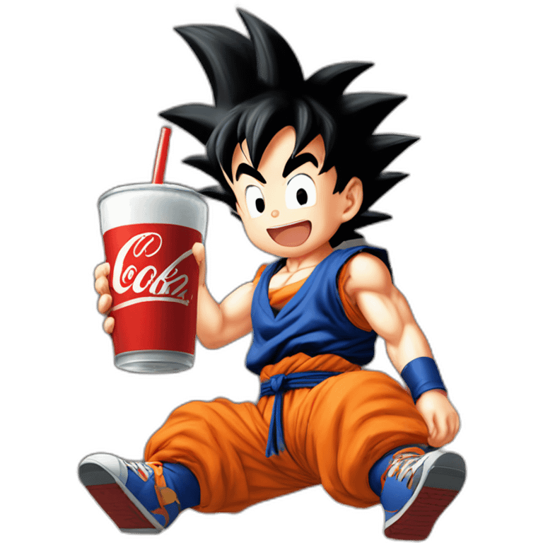 Son goku drink coke on flying nimbus emoji