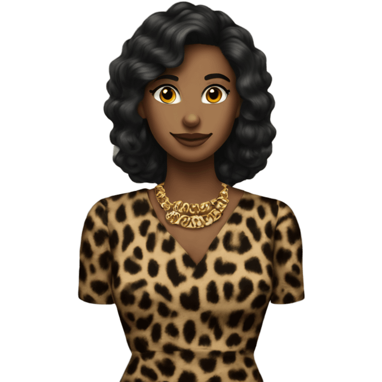 leopard print dress beauty darker haur emoji