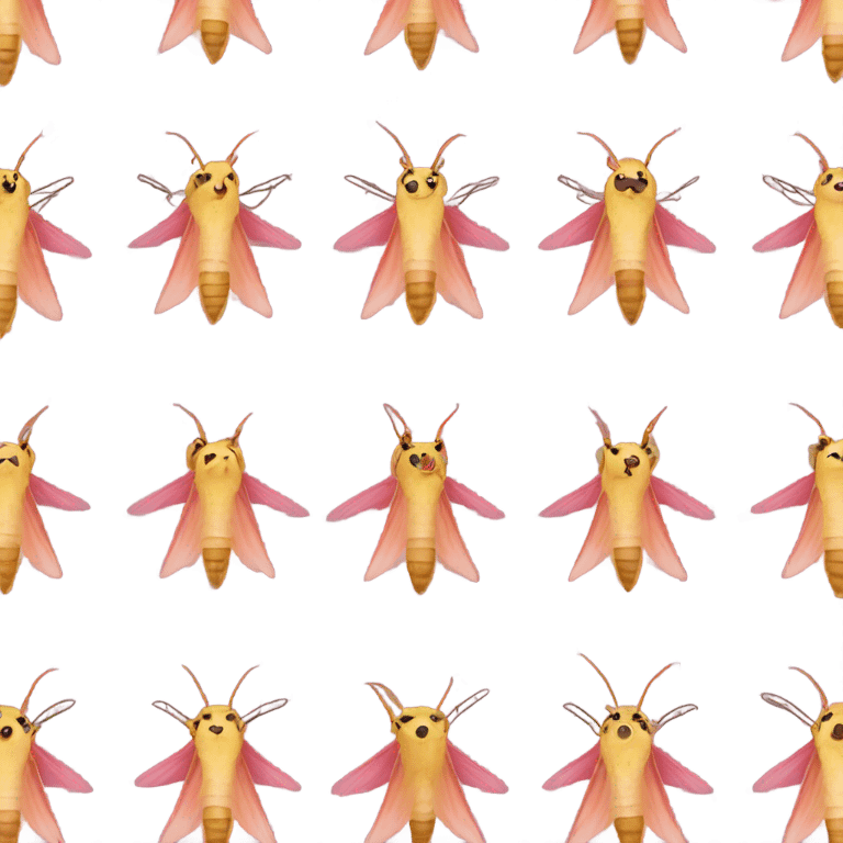 Rosy maple moth side profile emoji