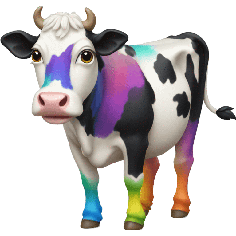 Rainbow cow emoji