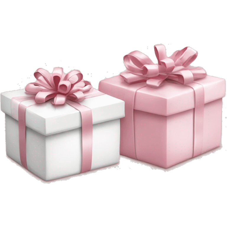 Light pink Christmas gifts under a white Christmas tree  emoji