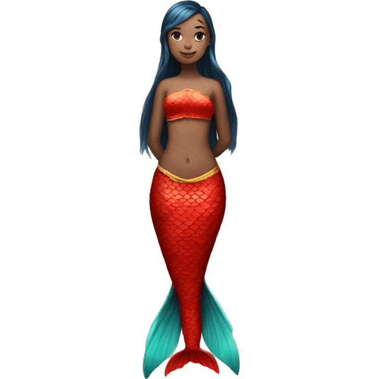 full body red chinese mermaid emoji