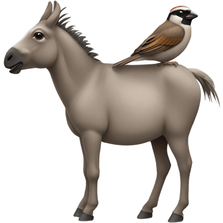 Sparrow and donkey emoji