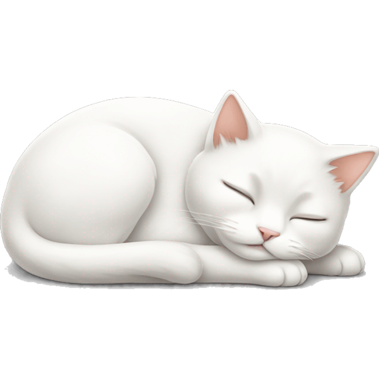 Cute white cat sleeping emoji