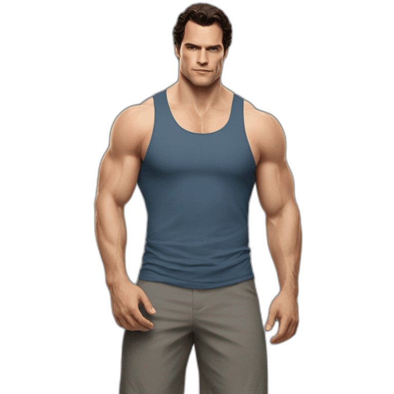 Henry Cavil tank top flexing emoji