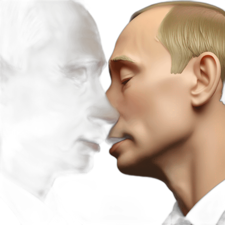 Vladimir Putin and Zelensky kiss emoji