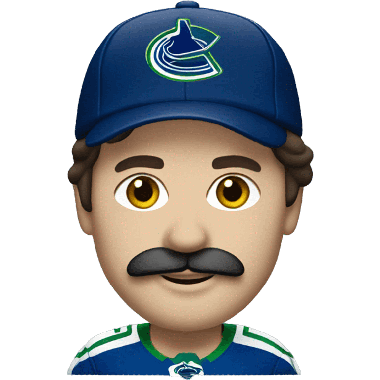 brunette vancouver Canucks fan with moustache  emoji