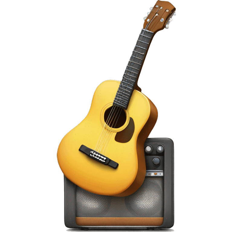 Aesthetically Pleasing Guitar listening to a stereo system emoji