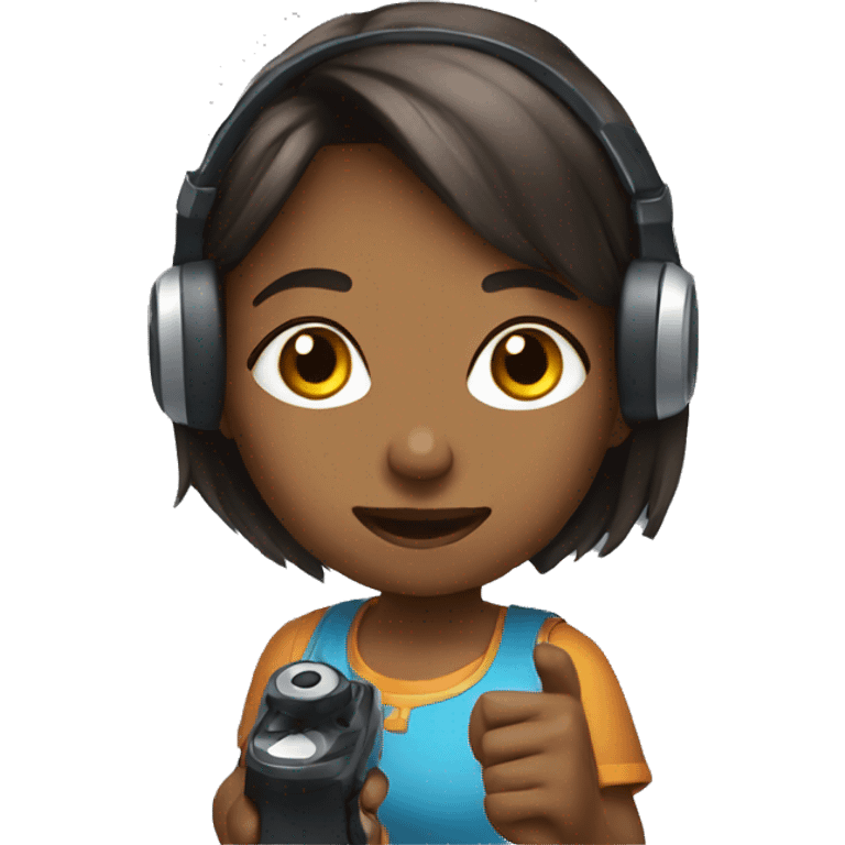 Girl playing video games emoji