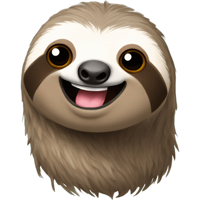 Sloth with lashes and its tongue out smiling emoji