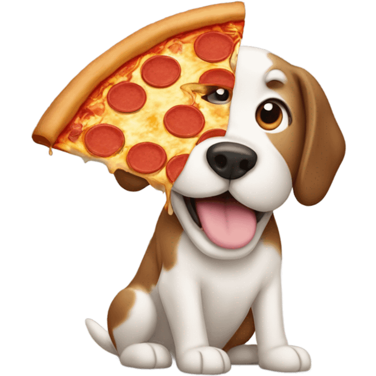 Dog eat pizza emoji