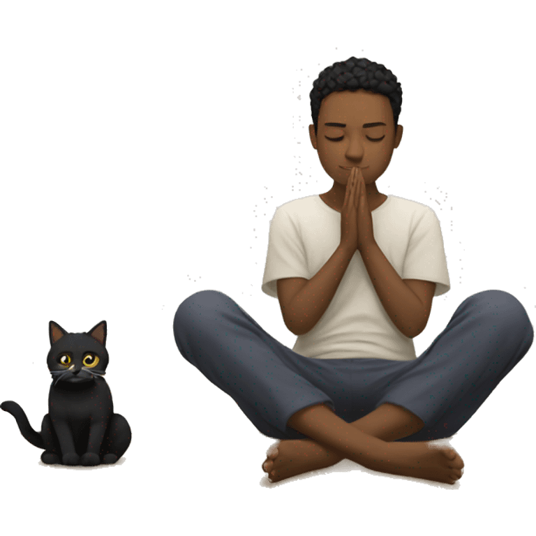 meditando com um gato  emoji