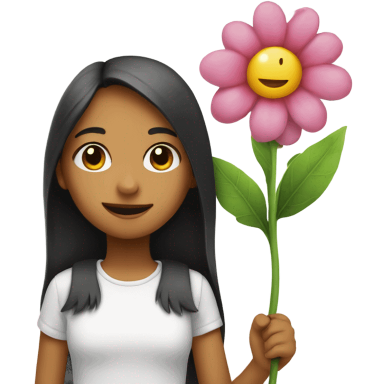 A flower with a girl emoji