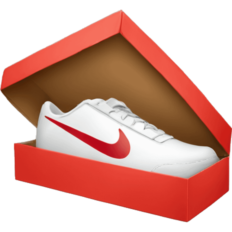 Plain Red shoebox with Nike logo emoji