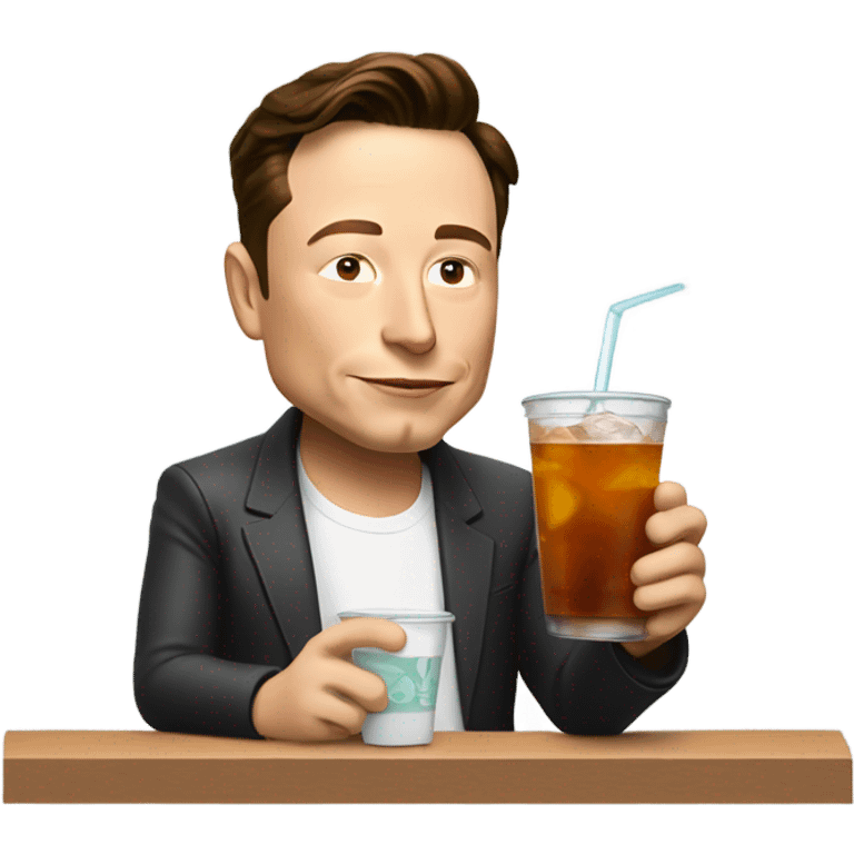 Elon Musk eating iced tea  emoji