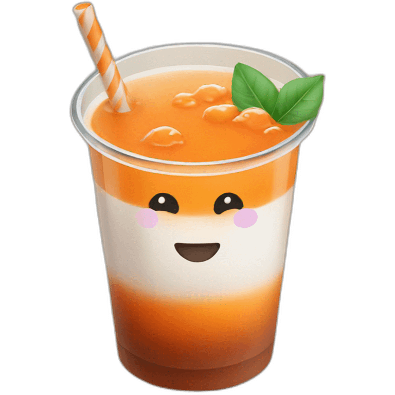 iced thai tea emoji