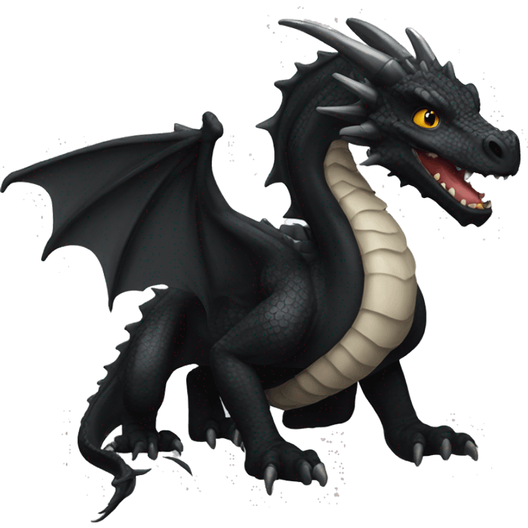 Realistic black dragon emoji