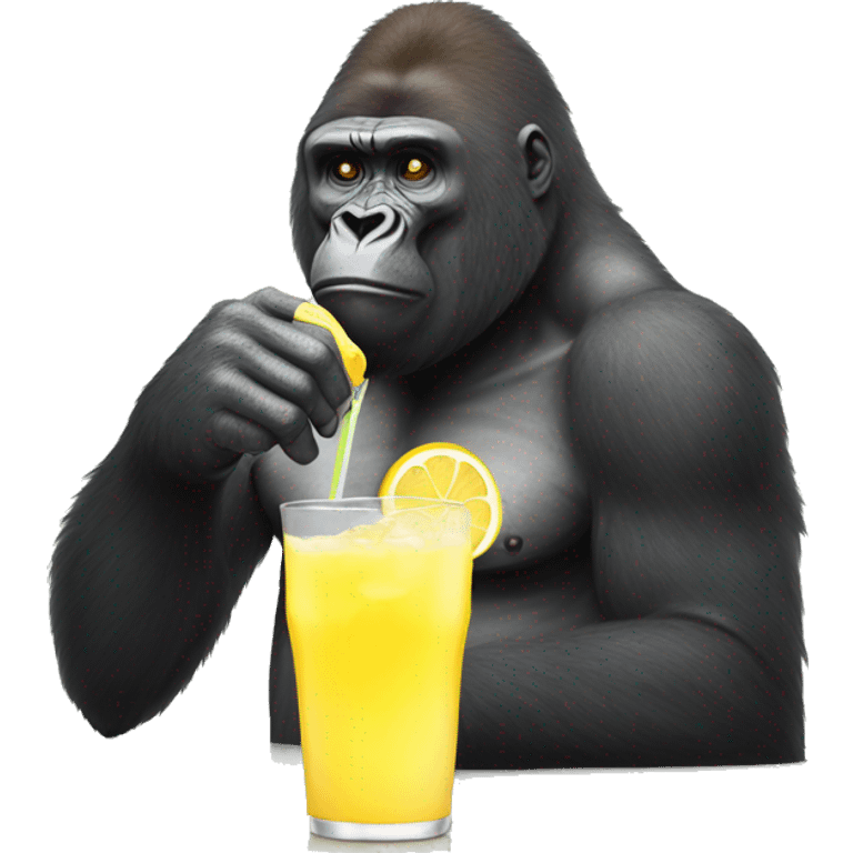 Gorilla drinking lemonade emoji