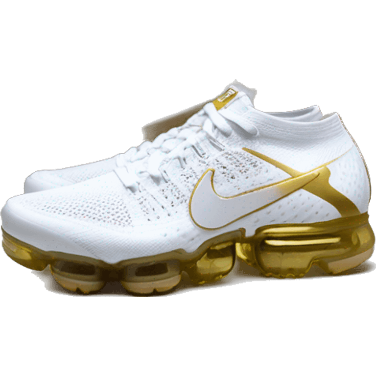 Nike Vapormax white/gold emoji